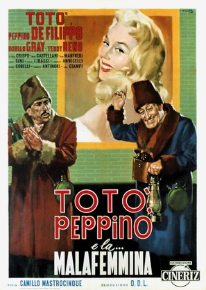 Tot&ograve;, Peppino e... la malafemmina - Italian Movie Poster (thumbnail)