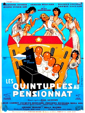 Des quintupl&eacute;s au pensionnat - French Movie Poster (thumbnail)