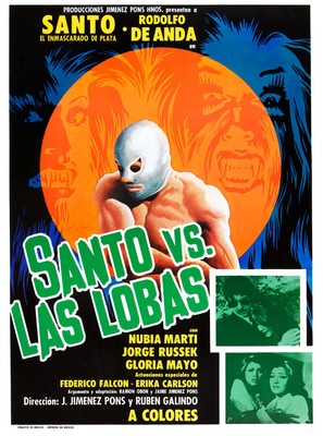 Santo vs. las lobas - Mexican Movie Poster (thumbnail)