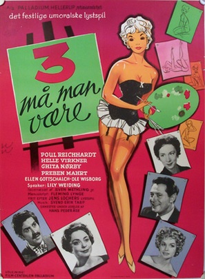 Tre m&aring; man v&aelig;re - Danish Movie Poster (thumbnail)