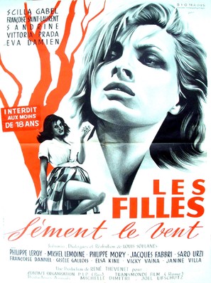 Les filles s&egrave;ment le vent - French Movie Poster (thumbnail)