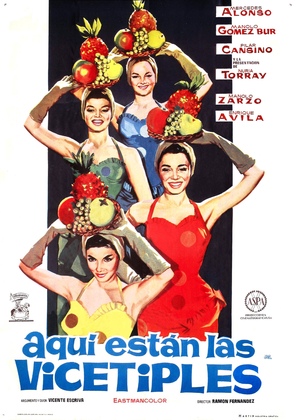 Aqu&iacute; est&aacute;n las vicetiples - Spanish Movie Poster (thumbnail)
