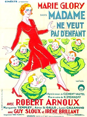 Madame ne veut pas d&#039;enfants - French Movie Poster (thumbnail)