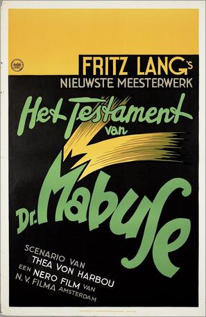 Das Testament des Dr. Mabuse - Dutch Movie Poster (thumbnail)