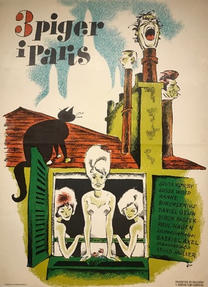 Tre piger i Paris - Danish Movie Poster (thumbnail)