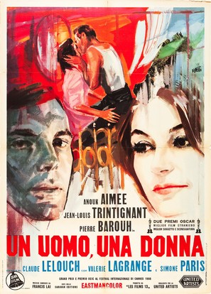 Un homme et une femme - Italian Movie Poster (thumbnail)