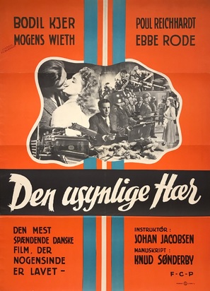 Den usynlige h&aelig;r - Danish Movie Poster (thumbnail)