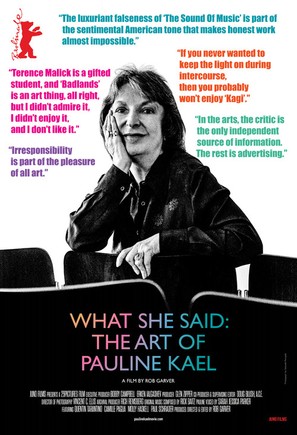 What She Said: The Art of Pauline Kael - Movie Poster (thumbnail)