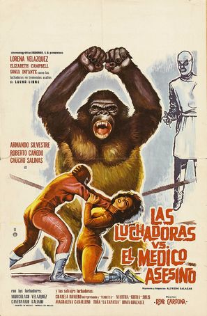 Las luchadoras contra el m&eacute;dico asesino - Mexican Movie Poster (thumbnail)