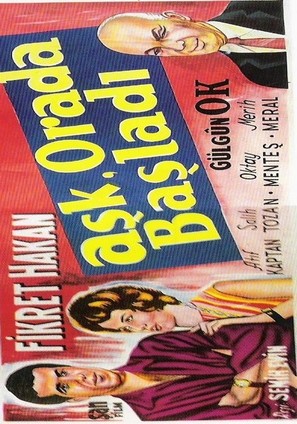 Ask orada basladi - Turkish Movie Poster (thumbnail)