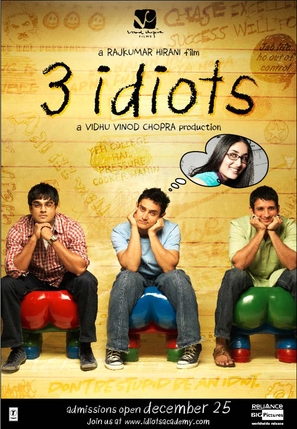 Three Idiots - Indian Movie Poster (thumbnail)