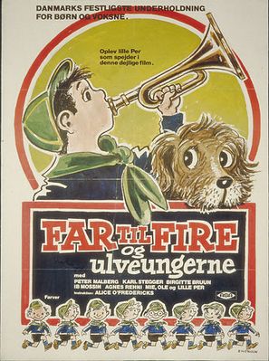 Far til fire og ulveungerne - Danish Movie Poster (thumbnail)