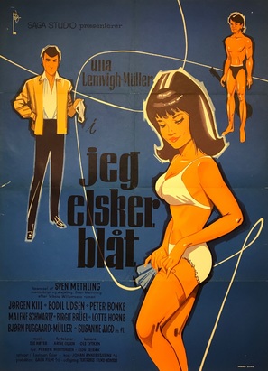 Jeg elsker bl&aring;t - Danish Movie Poster (thumbnail)
