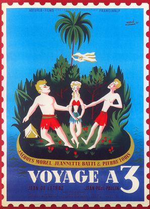 Voyage &agrave; trois - French Movie Poster (thumbnail)