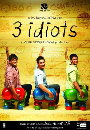 Three Idiots - Indian Movie Poster (thumbnail)