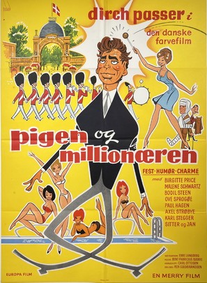 Pigen og million&aelig;ren - Danish Movie Poster (thumbnail)