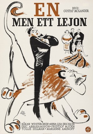 En, men ett lejon! - Swedish Movie Poster (thumbnail)