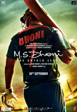 M.S Dhoni: The Untold Story - Indian Movie Poster (thumbnail)