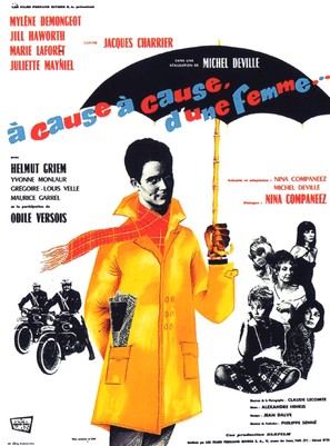 &Agrave; cause, &agrave; cause d&#039;une femme - French Movie Poster (thumbnail)