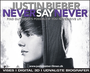 Justin Bieber: Never Say Never - Danish Movie Poster (thumbnail)