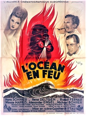 Brand im Ozean - French Movie Poster (thumbnail)