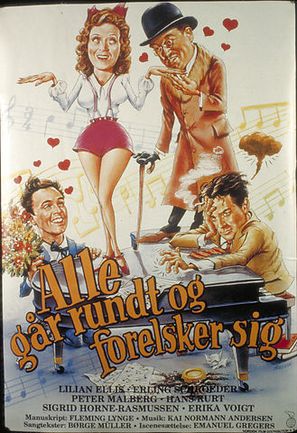 Alle g&aring;r rundt og forelsker sig - Danish Movie Poster (thumbnail)