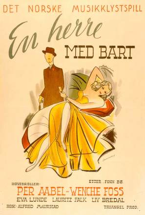 En herre med bart - Norwegian Movie Poster (thumbnail)