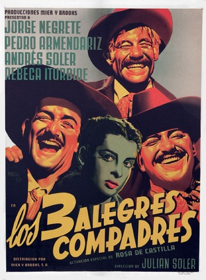 Los tres alegres compadres - Mexican Movie Poster (thumbnail)