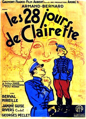 Les vingt-huit jours de Clairette - French Movie Poster (thumbnail)