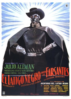 El l&aacute;tigo negro contra los farsantes - Mexican Movie Poster (thumbnail)
