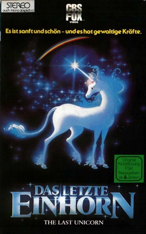 The Last Unicorn - German VHS movie cover (thumbnail)