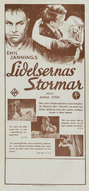 St&uuml;rme der Leidenschaft - Swedish Movie Poster (thumbnail)