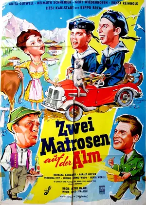 Zwei Matrosen auf der Alm Poster