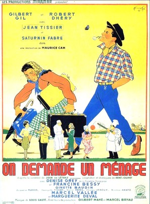 On demande un m&eacute;nage - French Movie Poster (thumbnail)