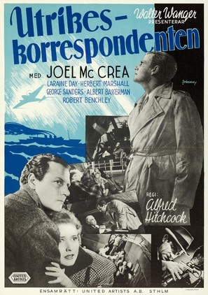 Foreign Correspondent - Swedish Movie Poster (thumbnail)