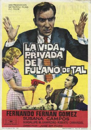 Vida privada de Fulano de Tal, La - Spanish Movie Poster (thumbnail)