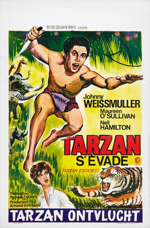 Tarzan Escapes - Belgian Re-release movie poster (thumbnail)