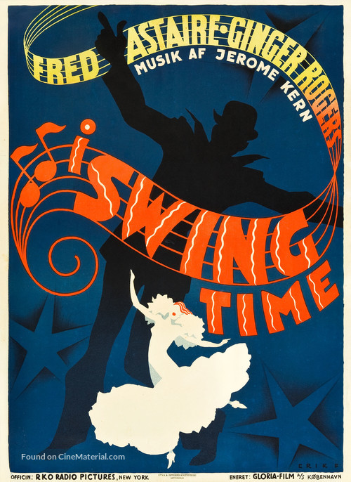 Swing Time 1936 Danish Movie Poster