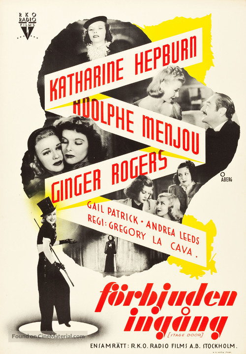 Stage Door 1937 Swedish Movie Poster