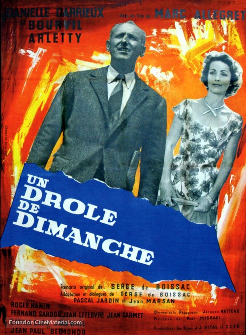 Un Drôle De Dimanche 1958 French Movie Poster