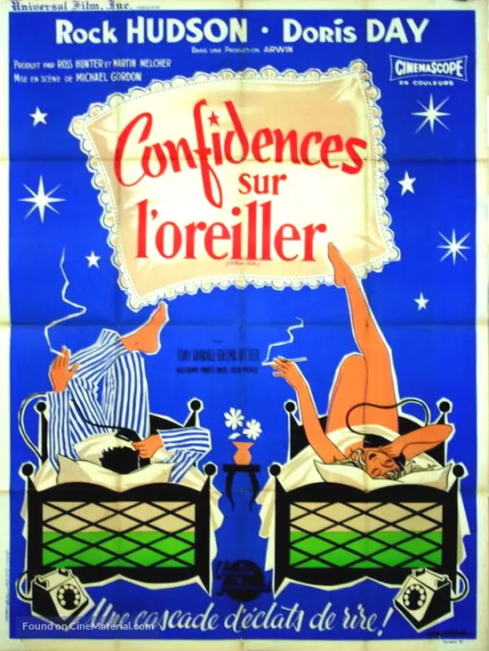 Pillow Talk 1959 French Movie Poster