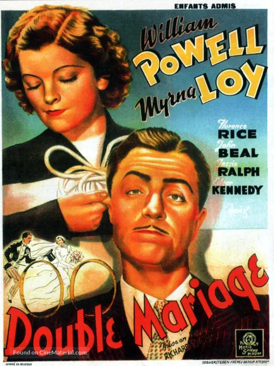 Double Wedding 1937 Belgian Movie Poster