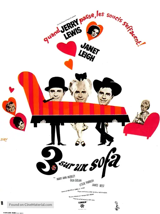 Three On A Couch 1966 French Movie Poster