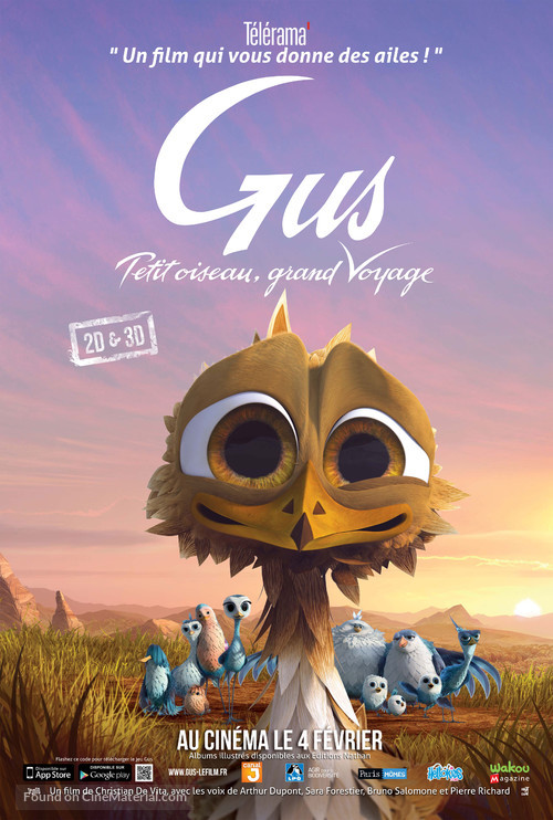 Gus Petit Oiseau Grand Voyage 2014 French Movie Poster