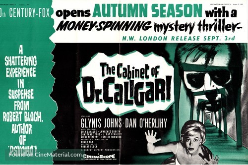 The Cabinet Of Caligari 1962 British Movie Poster