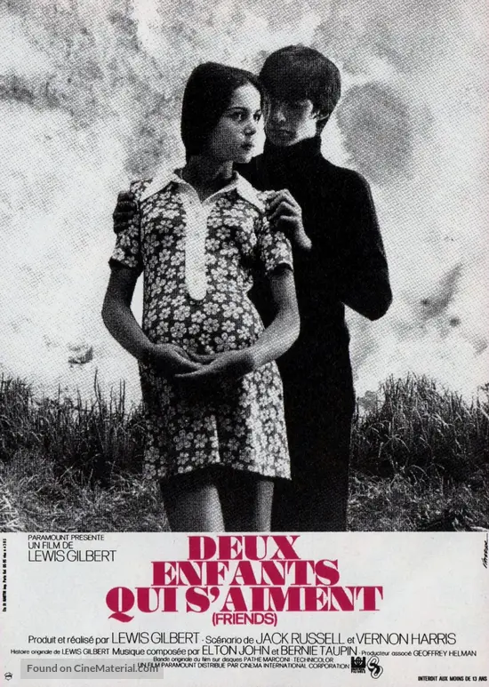 Friends (1971) French movie poster